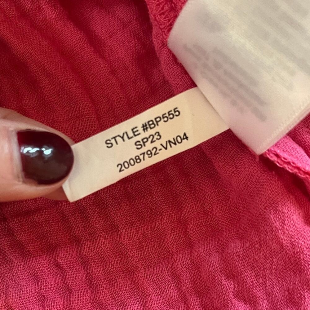 J.Crew Fresco Top Soft Gauze Long Sleeve Popover Shirt Pink Size Small - Picture 7 of 8